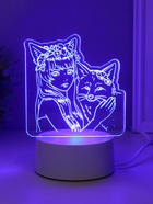 Светильник "Лисица" LED RGB от сети RISALUX 9,5х16,7х18,5 см - фото 33994004