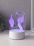 Светильник "Fuck" LED RGB от сети RISALUX 9,5х13,4х17 см - фото 33994014