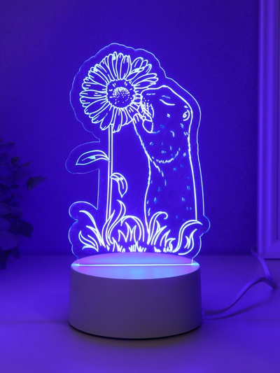 Светильник 3D RISALUX «Суслик и ромашка», LED-ночник, RGB, от сети, 9.5×10.1×17 см