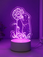 Светильник "Суслик и ромашка" LED RGB от сети RISALUX 9,5х10,1х17 см 10797434 - фото 13900083