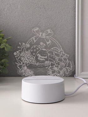 Светильник 3D RISALUX «Пасхальная корзинка», LED-ночник, RGB, от сети, 9.5×17×16.3 см