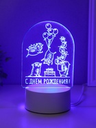 Светильник "Мопсы" LED RGB от сети RISALUX 9,5х11,8х17 см 10797437 - фото 13132388