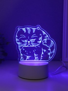 Светильник "Толстый кот" LED RGB от сети RISALUX 9,5х16,7х16 см 10797439 - фото 13132404