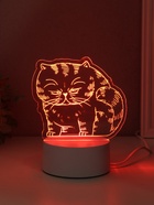 Светильник "Толстый кот" LED RGB от сети RISALUX 9,5х16,7х16 см 10797439 - фото 13900114