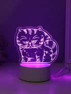 Светильник "Толстый кот" LED RGB от сети RISALUX 9,5х16,7х16 см 10797439 - фото 13900115