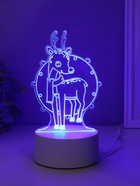 Светильник "Олень в гирлянде" LED RGB от сети RISALUX 9,5х10,4х16 см - фото 322452407