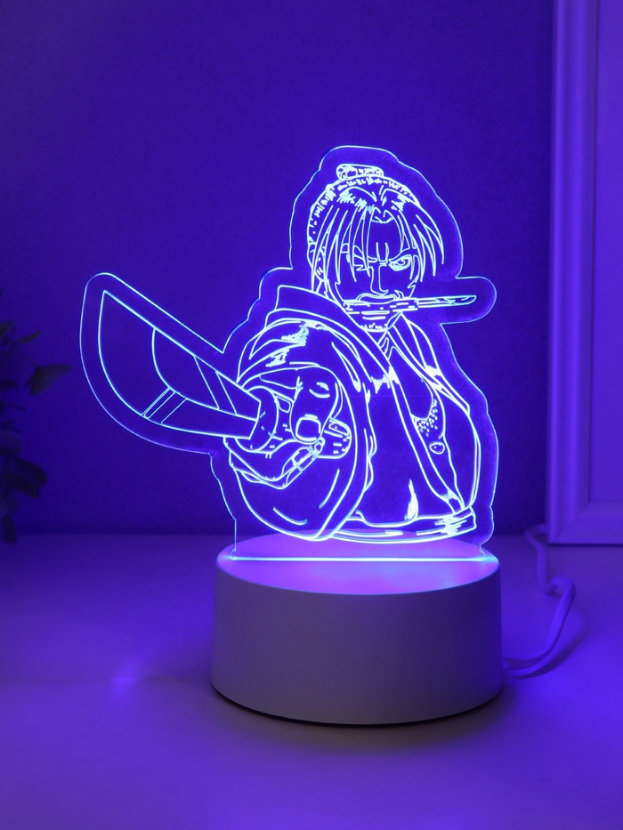 Светильник 3D RISALUX «Аниме. Воин», LED-ночник, RGB, от сети, 9.5×14.9×16 см - Фото 1