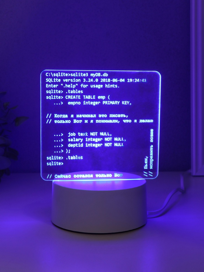 Светильник "Компьютерный код" LED RGB от сети RISALUX 9,5х15х16 см - Фото 1