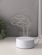 Светильник "Не USB мне мозги!" LED RGB от сети RISALUX 9,5х12х14,9 см - фото 33994157