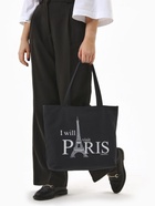 Сумка текстильная шопер на молнии с подкладкой, 42×9×32 см, с рисунком, чёрная/белая - Фото 6