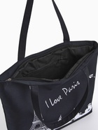 Сумка текстильная шопер на молнии с подкладкой, 42×9×32 см, с принтом, чёрная/белая - Фото 7