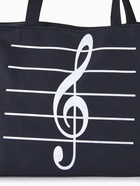 Сумка текстильная шопер на молнии, 42×9×32 см, с принтом, чёрная/белая - Фото 5