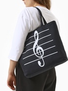 Сумка текстильная шопер на молнии, 42×9×32 см, с принтом, чёрная/белая - Фото 6