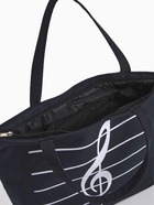 Сумка текстильная шопер на молнии, 42×9×32 см, с принтом, чёрная/белая - Фото 7