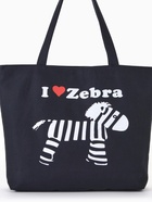 Сумка текстильная шопер на молнии, с принтом, 42×9×32 см, чёрная/белая - Фото 5