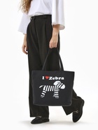 Сумка текстильная шопер на молнии, с принтом, 42×9×32 см, чёрная/белая - Фото 6