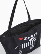 Сумка текстильная шопер на молнии, с принтом, 42×9×32 см, чёрная/белая - Фото 7