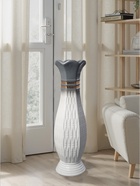 Ваза напольная «Иниго», геометрия, 59×16 см, керамика, бело-серая - Фото 4