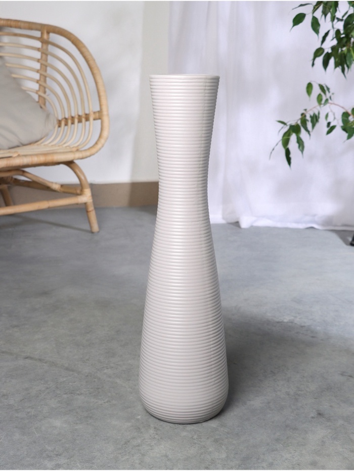 Ваза напольная «Эллис», 58×14 см, керамика, серая