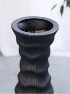 Ваза напольная «Каро», 58×13 см, керамика, чёрная - фото 808683384