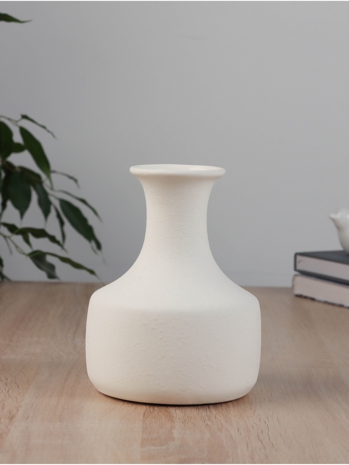 Ваза для цветов «Хелле», классик, d=7 см, 17×12.5 см, керамика, белая