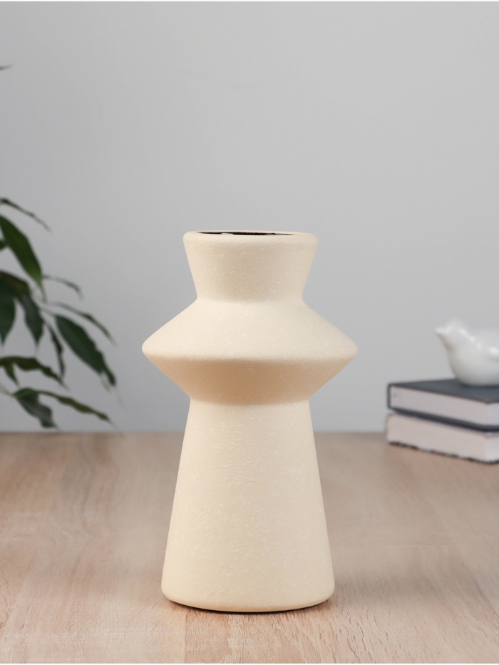 Ваза для цветов «Олвен», d=7 см, 19×9 см, керамика, бежевая - Фото 1