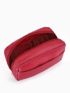 Косметичка дорожная на молнии с карманом, на подкладке, бордовая - Фото 7