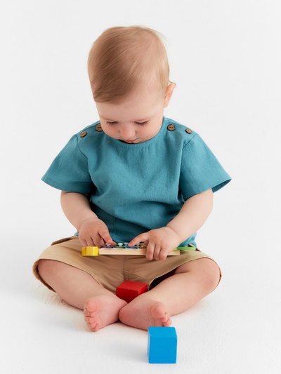 Футболка детская MINAKU, рост 74-80 см, голубая