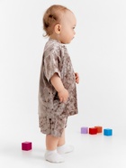 Костюм (шорты и футболка) Крошка Я «Бархат», рост 74-80 см, бежевый - фото 34672076