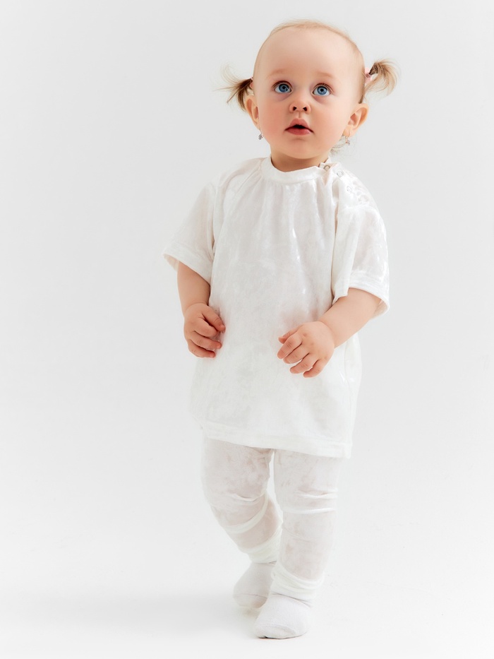 Лосины Крошка Я «Бархат», рост 86-92 см, белые - Фото 1