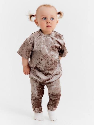 Лосины «Крошка Я. Бархат», рост 80-86 см, бежевые