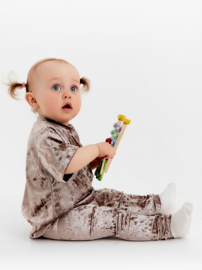 Лосины «Крошка Я. Бархат», рост 92-98 см, бежевые