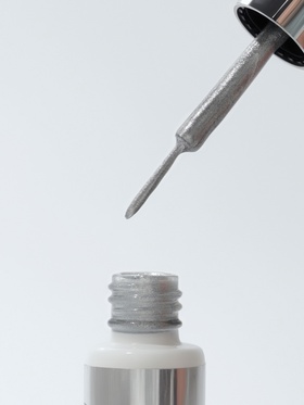 Гель для дизайна ногтей, с блёстками, LED/UV, 8 мл, цвет серебристый