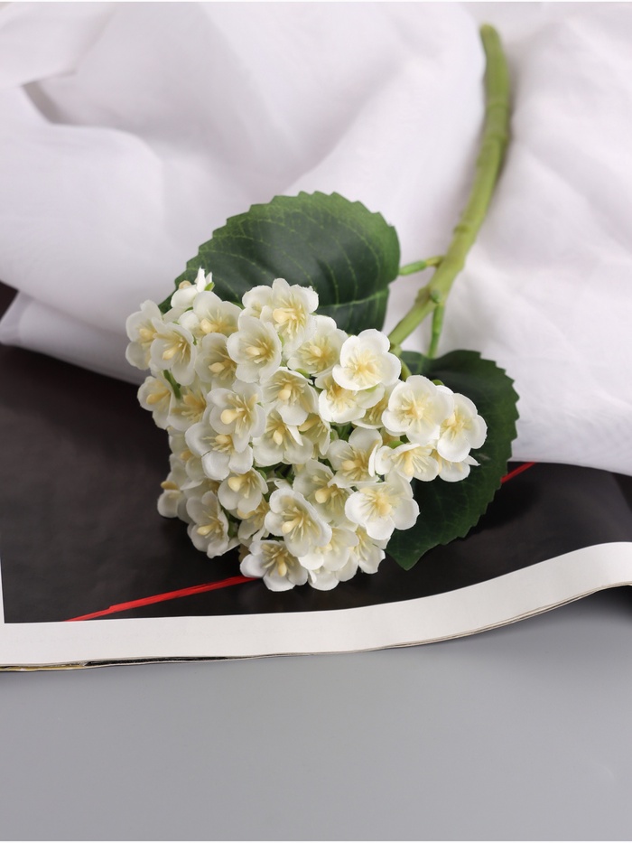 Букет искусственный «Пеларгония элит», h=30 см, белый - Фото 1