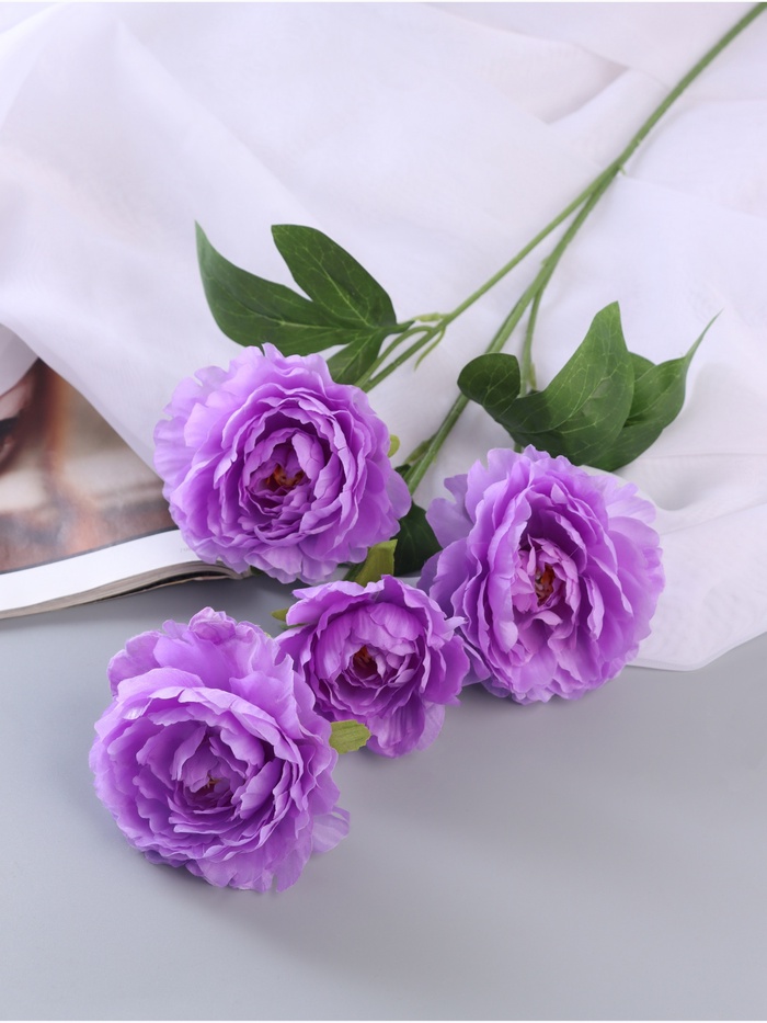 Цветы искусственные «Пион галант колор», 74×10 см, сиреневые - Фото 1