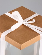 Коробка PVC, для цветов с лентой, 28×18×18 см, крафт - Фото 4