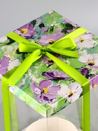 Коробка PVC, для цветов и букетов, с лентой, 28×18×18 см, зеленый - Фото 4