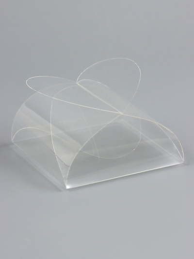 Складная прозрачная коробка из PVC, для упаковки подарков, 6.6×6.6×3 см