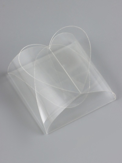 Складная прозрачная коробка из PVC, для упаковки подарков, 6.6×6.6×3 см