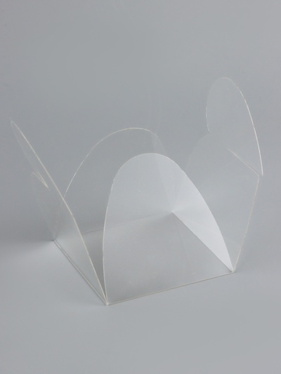 Складная прозрачная коробка из PVC, для упаковки подарков, 6.6×6.6×3 см