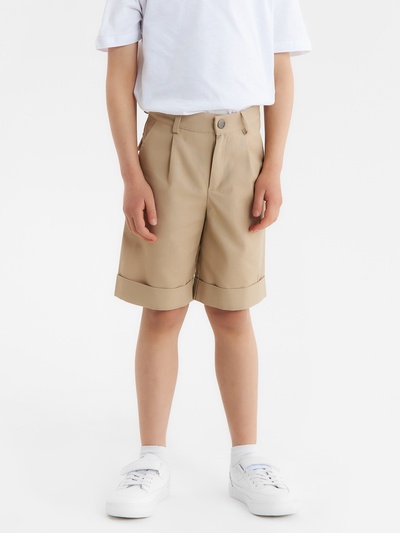 Шорты для мальчика, MINAKU: Eco style, тёмно-бежевые, рост 128 см