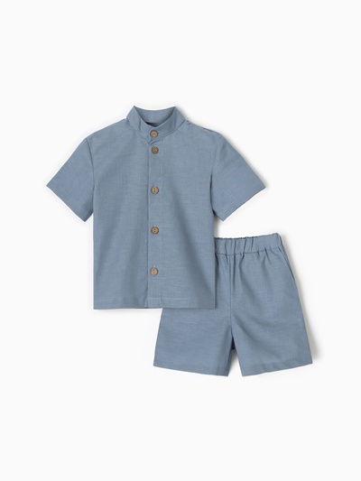 Комплект для мальчика (рубашка и шорты), MINAKU, синий, рост 104 см