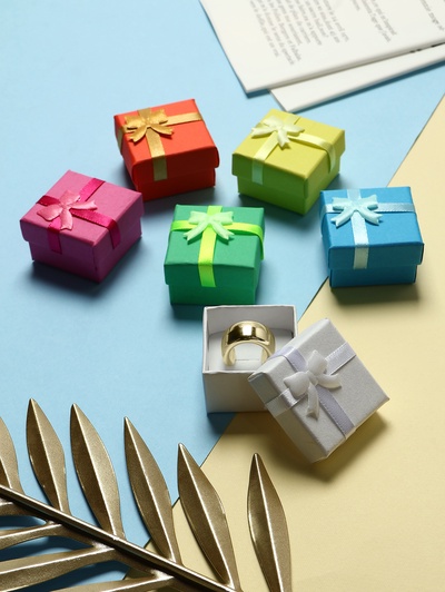 Коробочка подарочная под кольцо «Неон», 4×4 см, МИКС, вставка белая