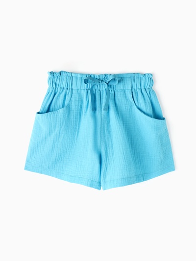 Шорты из муслина для девочек KAFTAN, рост 164 см, голубые