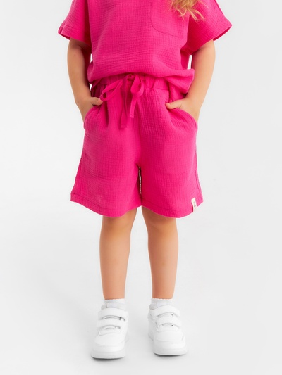 Шорты из муслина для девочек KAFTAN, рост 104 см, розовые