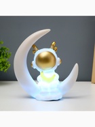 УЦЕНКА Фигурка светящаяся RISALUX «Лосяш космонавт», LED-ночник, USB, белый, 18×17×7 см 10864411