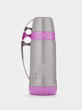 Термос 1 л, 11×31 см, со стеклянной колбой, пластик, фиолетовый