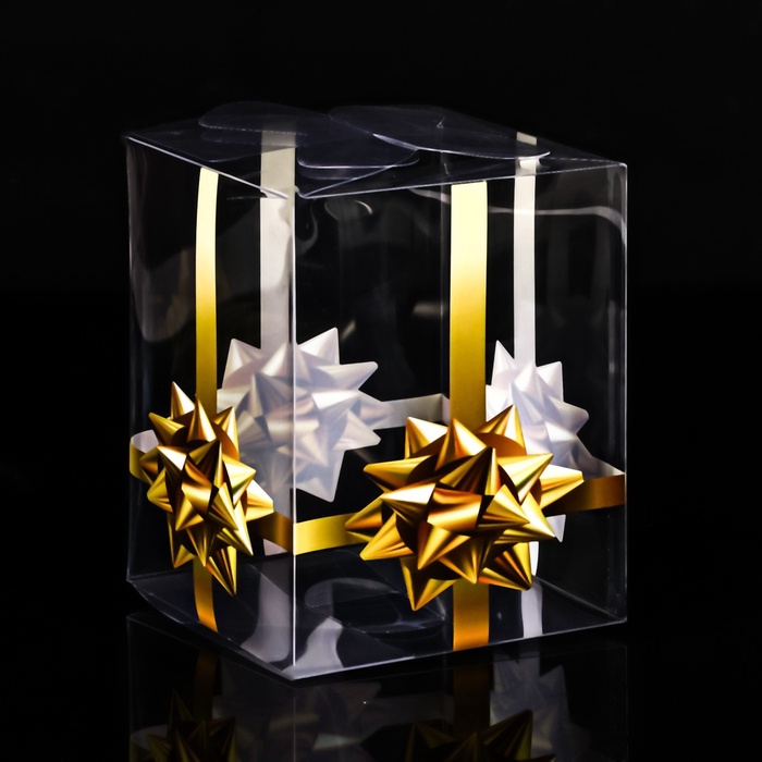 Складная коробка из PVC «Золотой бантик», 12×12×15 см набор 5 шт. - Фото 1