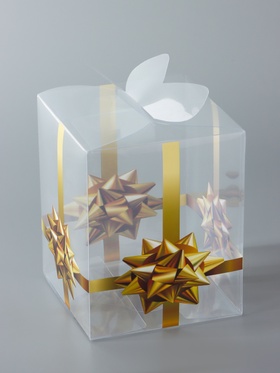 Складная коробка из PVC «Золотой бантик», 12×12×15 см набор 5 шт.