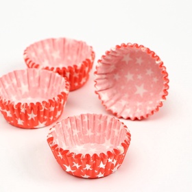 Формы для выпечки кексов бумажные UPAK LAND «Звёзды», набор 300 шт., 3.5×2 см, одноразовые, красные